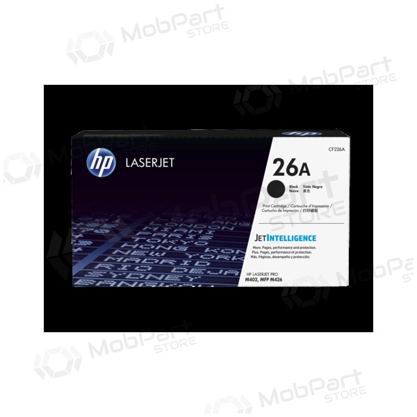 HP No.26A (CF226A), svart tonerkassett til laserskrivere, 3100 sider.