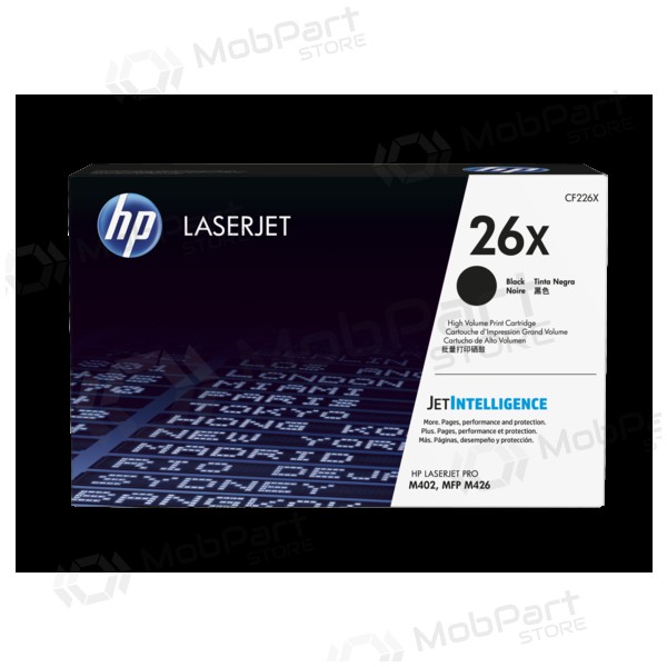 HP No.26X (CF226X), svart patron for laserskrivere, 9000 sider.