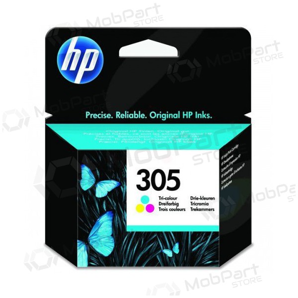 HP No.305 kassetsett (3YM60AE), cyan, magenta, gul patron for blekkskrivere, 100 sider.