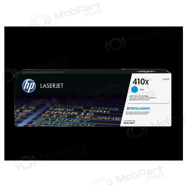HP nr. 410X HC (CF411X), cyan kassett for laserskrivere, 5000 sider