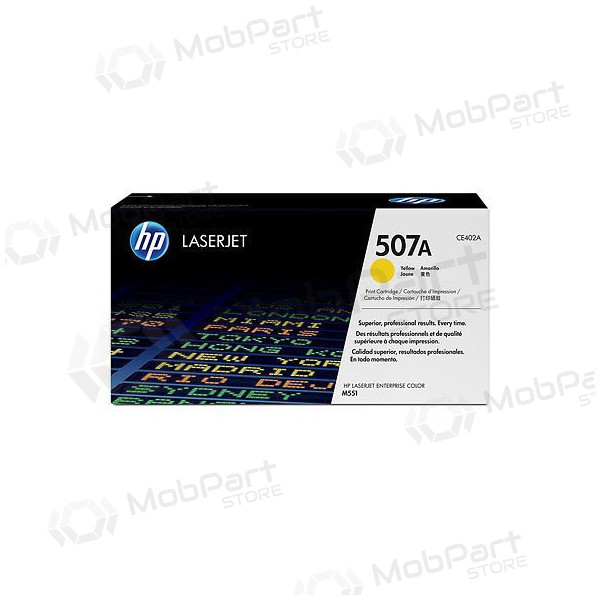 HP No.507A (CE402A), gul patron for laserskrivere, 6000 sider.