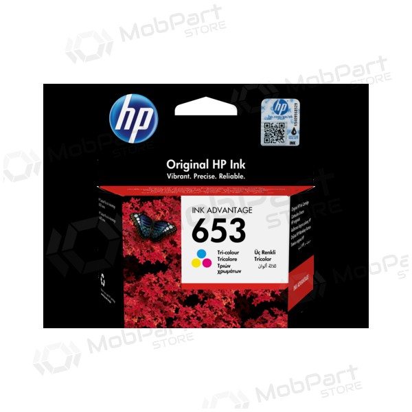 HP No.653 blekkpatronsett (3YM74AE), cyan, magenta, gul