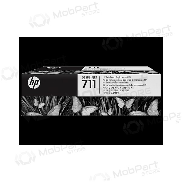 HP No.711 (C1Q10A), Svart, asurblå, Purpurinė, Gul rašalinio spausdintuvo galvutė