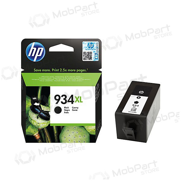 HP No.934XL HC ( - C2P23AE ), svart blekkpatron for blekkskrivere, 1000 sider.