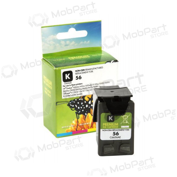 Uoriginal Static Control HP 56 (C6656A), svart blekkpatron for blekkskrivere, 450 sider.