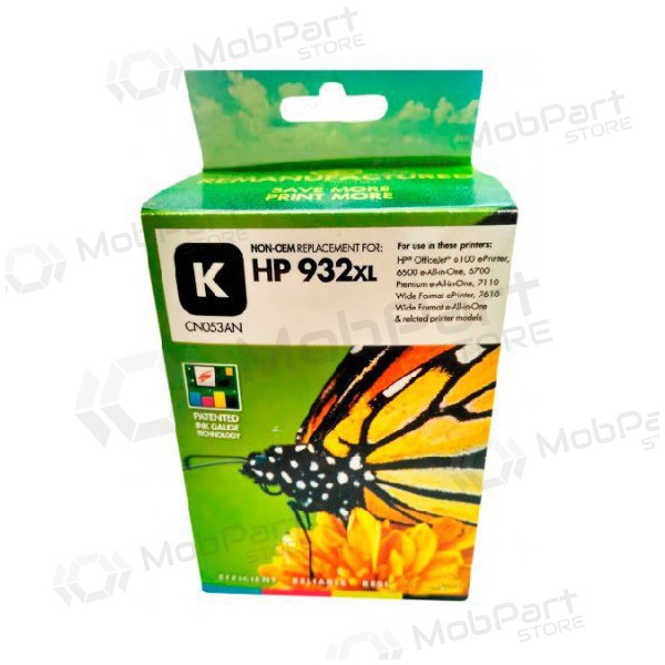 Uoriginal Static Control HP 932XL (CN053AE), svart blekkpatron for blekkskrivere, 1000 sider.