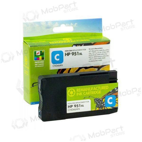 Uoriginal Static Control HP 951XL (CN046AE) Ny chip, cyan kassett for laserskrivere, 1500 sider.