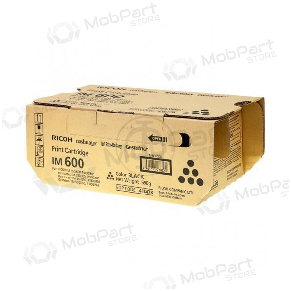 Ricoh IM 600 (418478), svart kassett for laserskrivere, 25500 sider