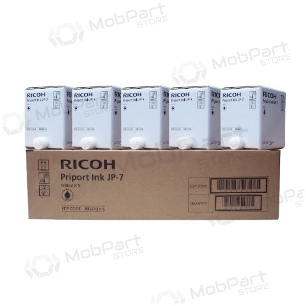 Ricoh JP-7 (817219) (5 stk. i eske) blekkpatron, svart