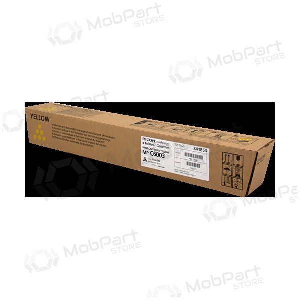 Ricoh MP C6003 (841854), gul patron for laserskrivere, 22500 sider.
