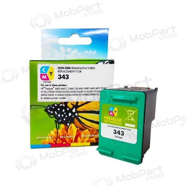 Static Control blekkpatron CMY, kompatibel med HP 343 Tri-color (C8766EE) 330 sider
